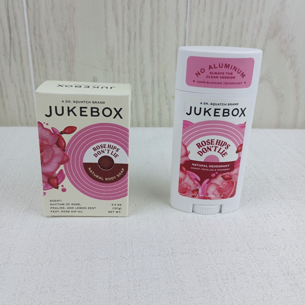 Jukebox Rose Hips Don't Lie Natural Soap and Deodorant Set shower hygiene